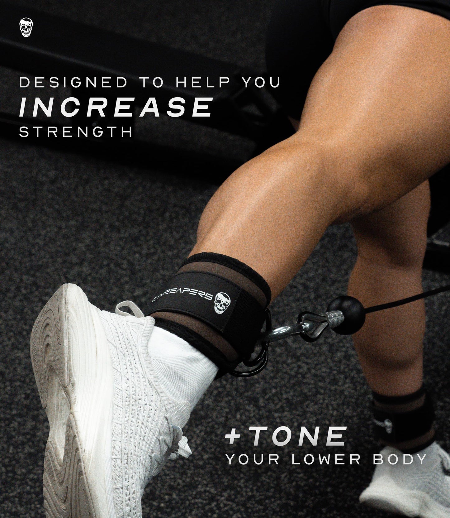 Gymreapers Ankle Straps (Pair) For Cable Machine Kickbacks, Glute Workouts, Lower Body Exercises - Adjustable Leg Straps with Neoprene Padding (Toffee, Pair)