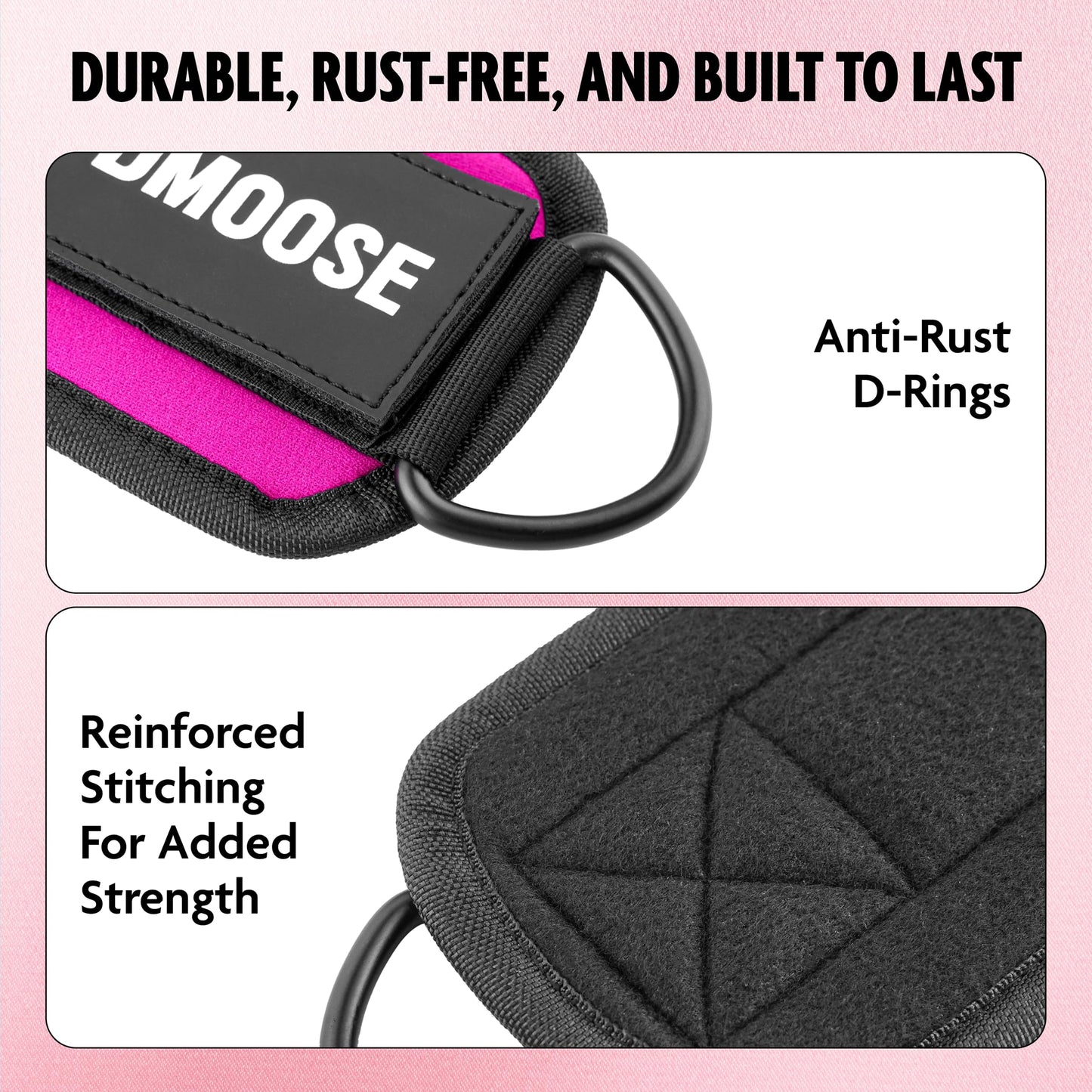 DMoose gym ankle straps - One Size Fit with Premium Padding, cable machine ankle straps, ankle clips for cable machine, Booty Workouts, Leg Extension, Hip Abductors
