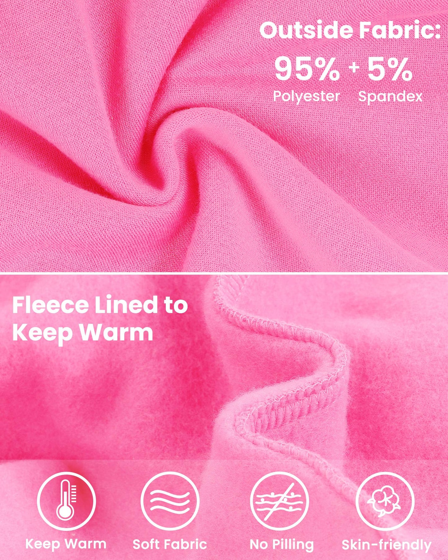 JOCMIC Hoodies for Teen Girls Fleece Sweatshirts Half Zipper Cropped Sweatshirts with Thumb Hole Preppy Winter Clothes Pink 9-10 Years