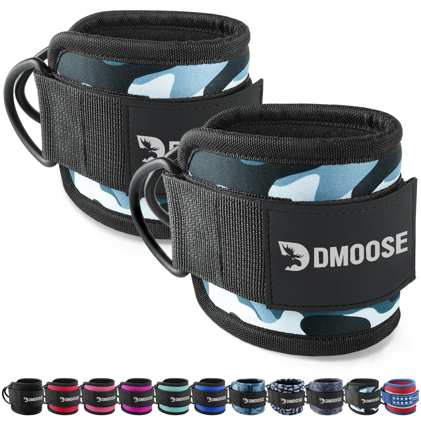 DMoose gym ankle strap for cable machine - One Size Fit with Premium Padding, ankle wraps for cable machine, leg cuffs for gym cable, Booty Workouts, Leg Extension, Hip Abductors