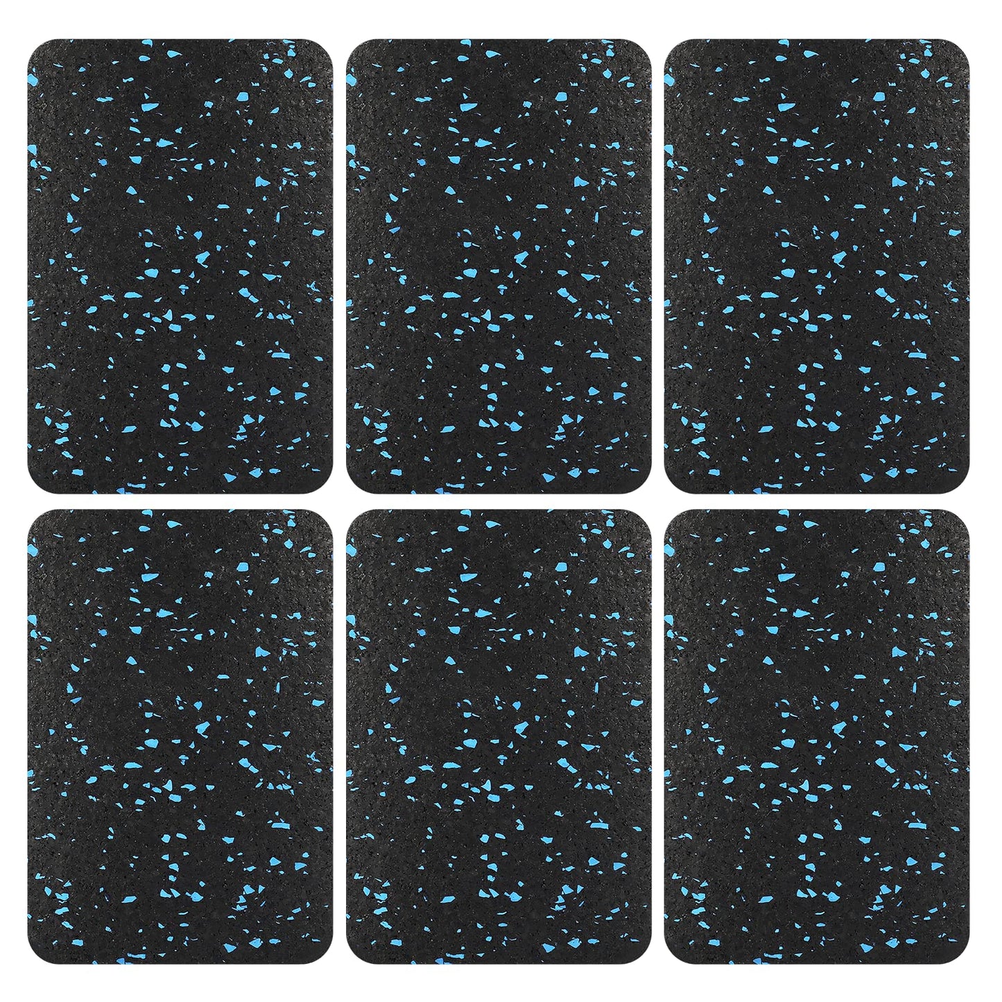 Treadmill Mat Pads, Exercise Equipment Mat with High Density Rubber for Protect Floors 4.7" x 3.2" x 0.5" (6 PCS) Black