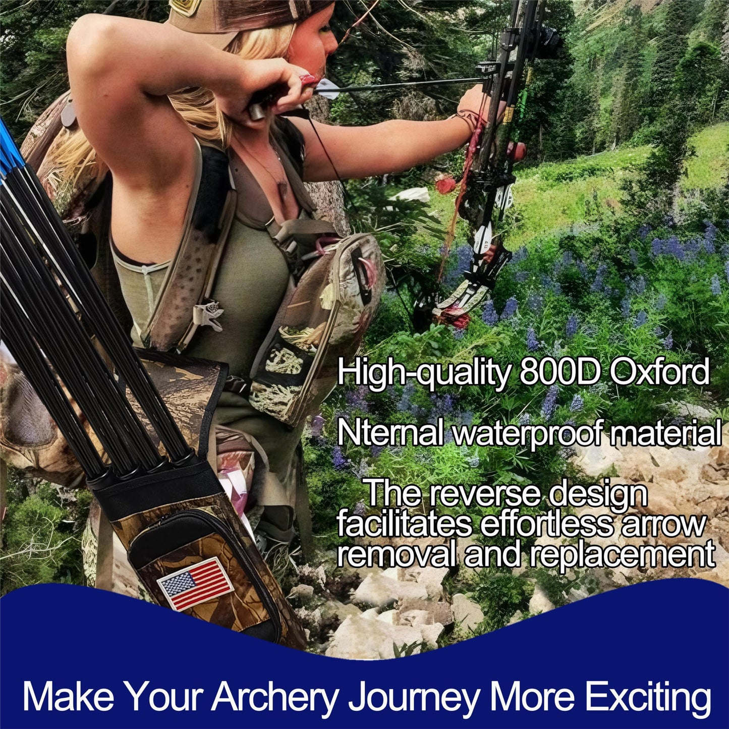 CCFREELIFE Hip Quivers for Archery, 4 Arrow Tubes Quiver Arrow Holder,Nylon Archery Quiver Hip for Left Or Right-Handed Archers, Great for Youth & Adults, Idea for Archery Shooter