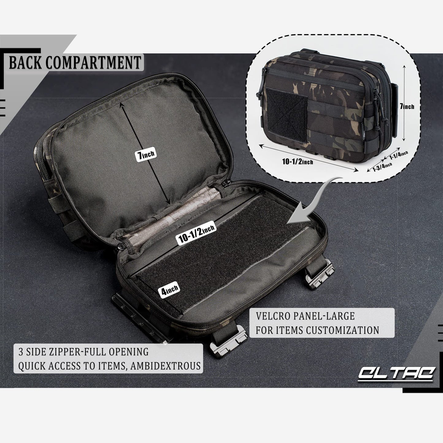 CLTAC Tactical Chest Rig Bag Concealed Carry CCW Pack Molle Pouch IFAK EMT Medical Organizer for Outdoor Hunting Shooting Hiking with Quick Release Harness and Gun Holster