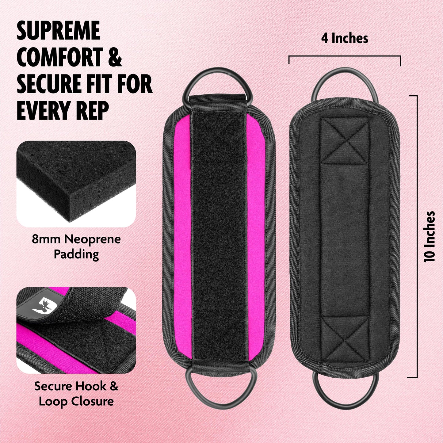 DMoose gym ankle straps - One Size Fit with Premium Padding, cable machine ankle straps, ankle clips for cable machine, Booty Workouts, Leg Extension, Hip Abductors