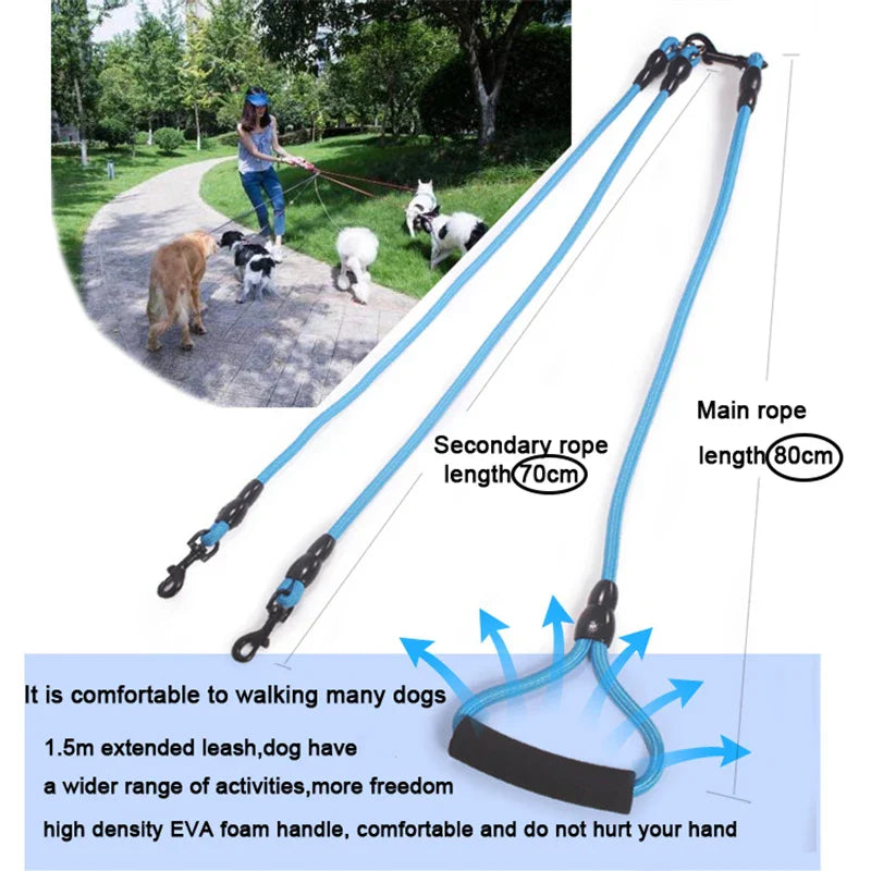 Double Dog Leash Nylon Rope