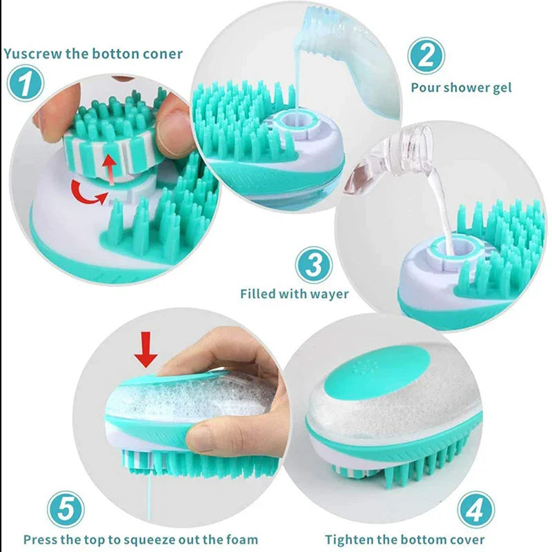 Dog Bath Brush & Grooming Comb