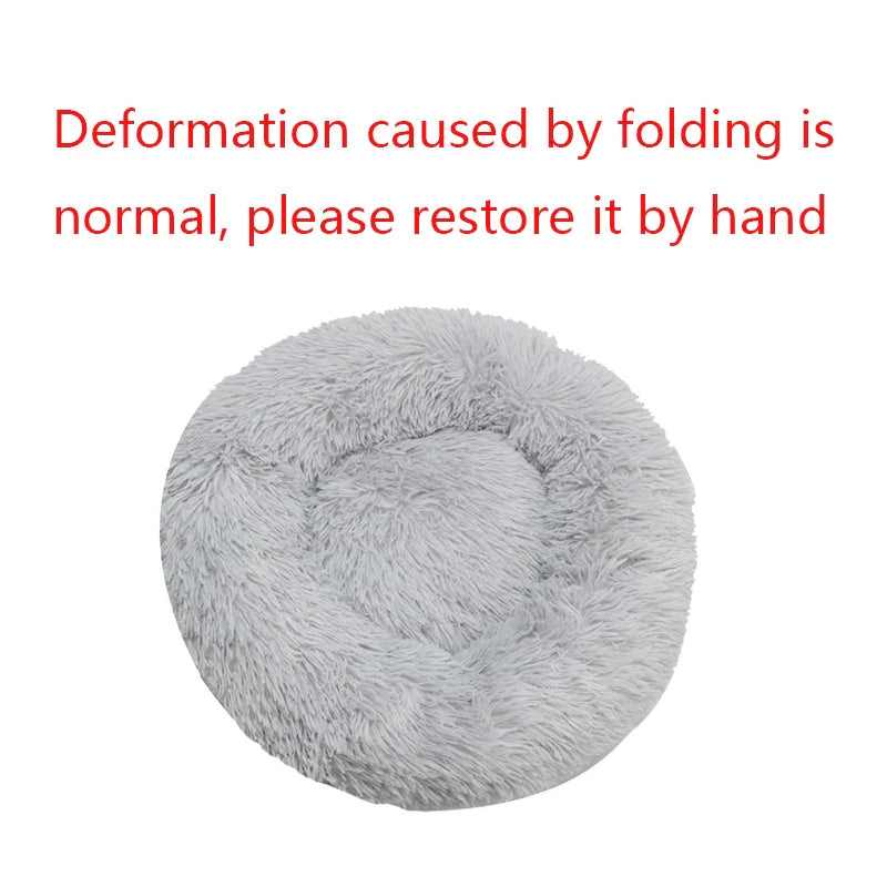 Round Plush Dog Bed