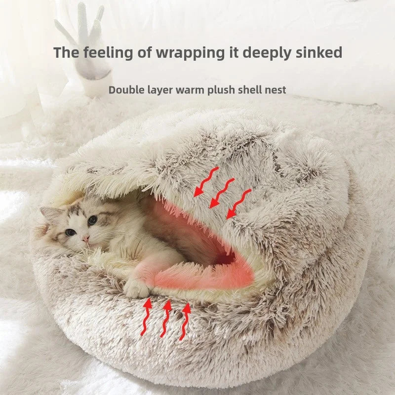 Plush Winter Cat Pet Bed