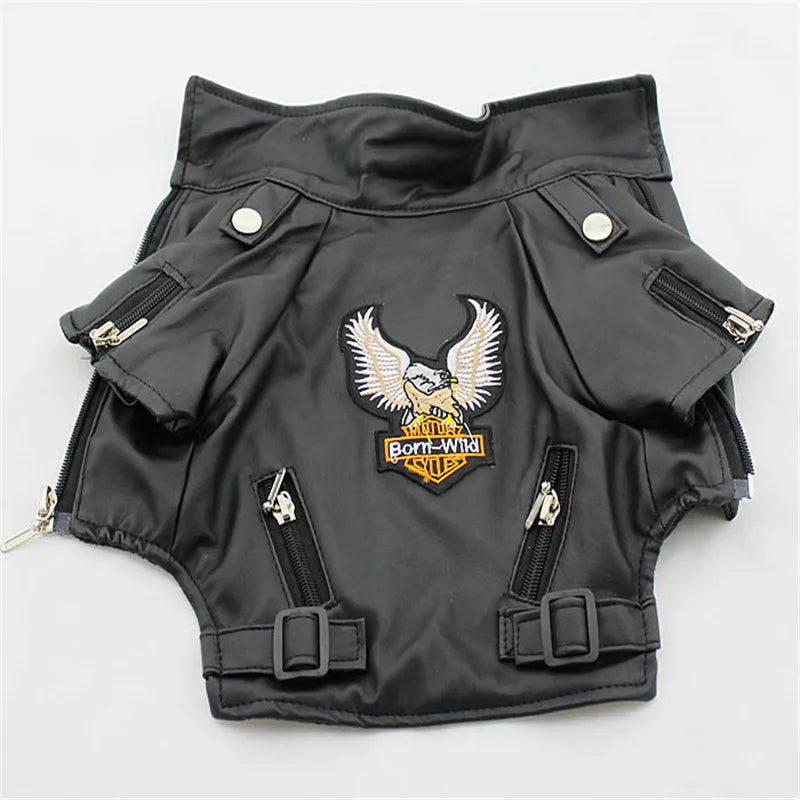 Eagle Pattern Dog Leather Jacket
