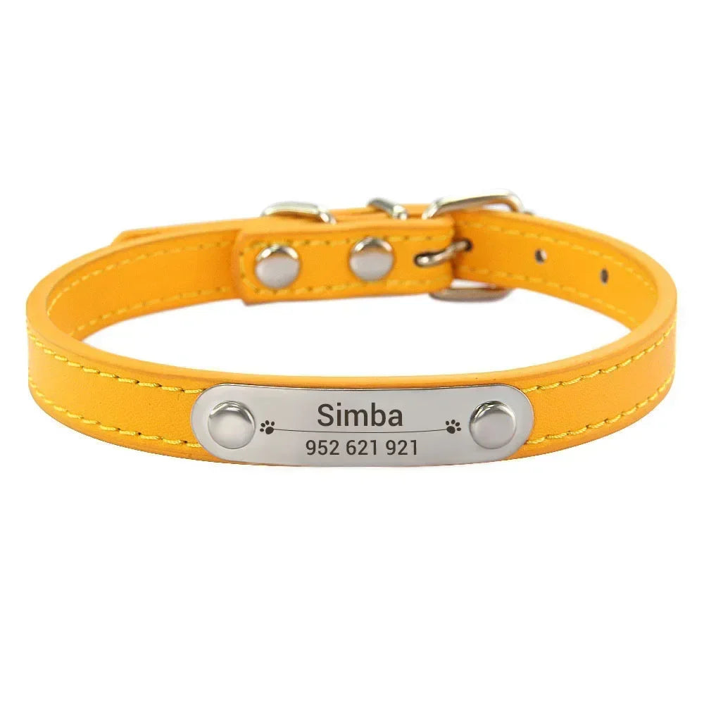 Personalized PU Leather Dog Collar