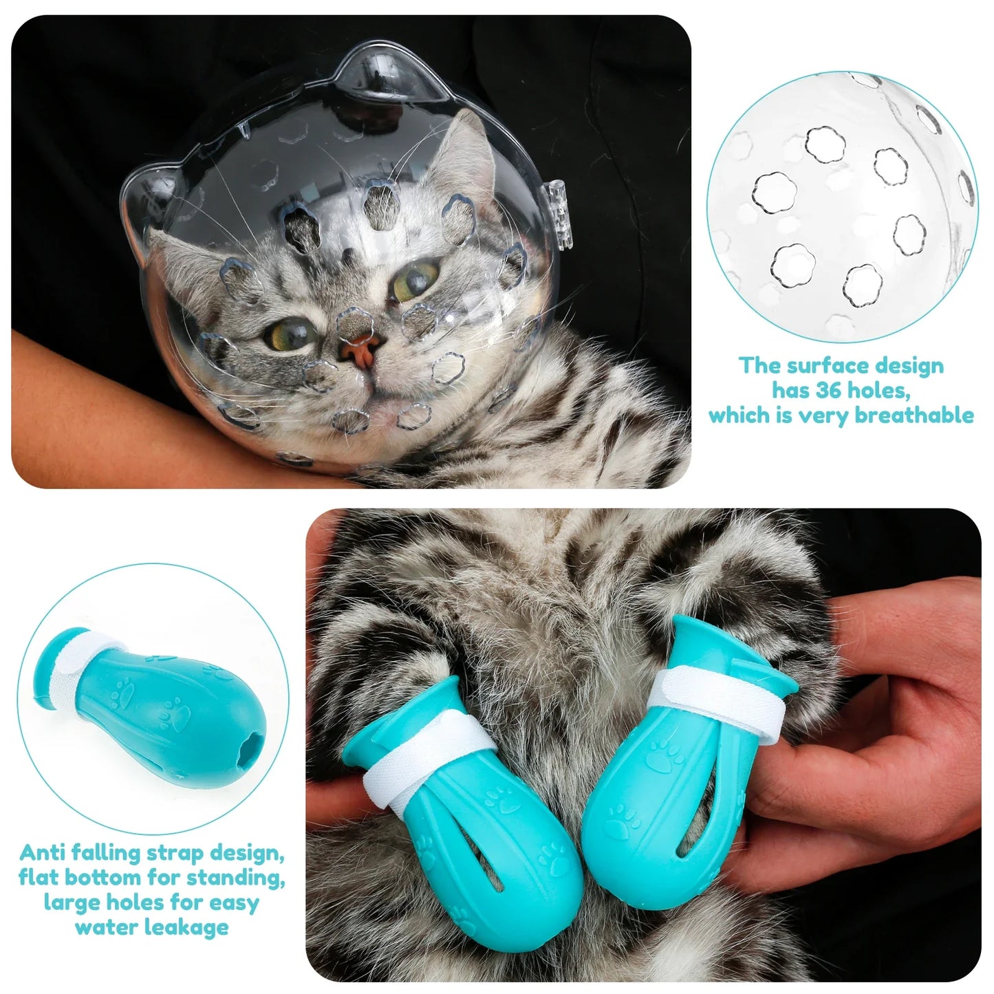 Cat Muzzle & Paw Shoes Set