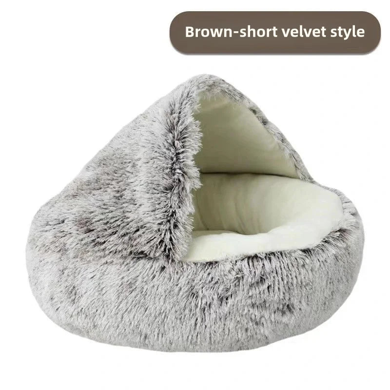 Plush Winter Cat Pet Bed