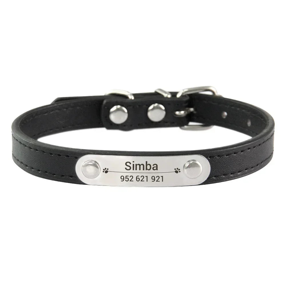 Personalized PU Leather Dog Collar