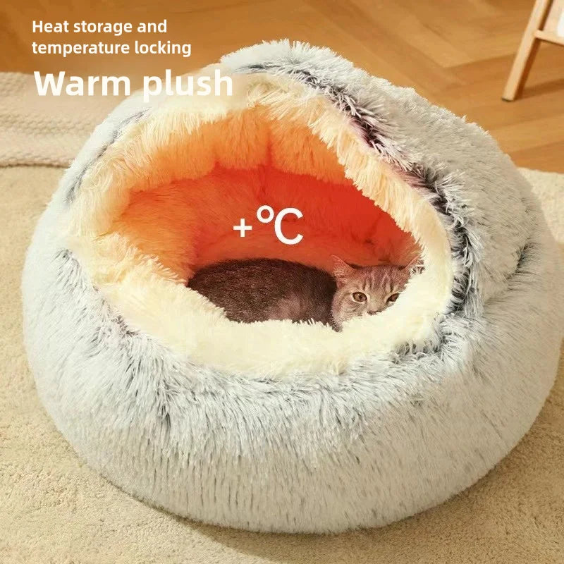 Plush Winter Cat Pet Bed