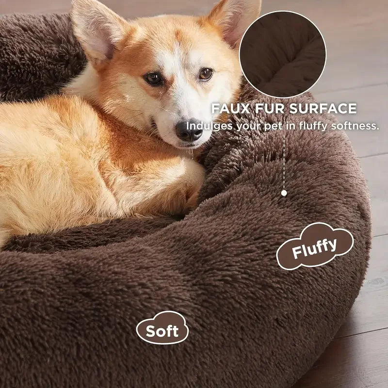Round Plush Dog Bed