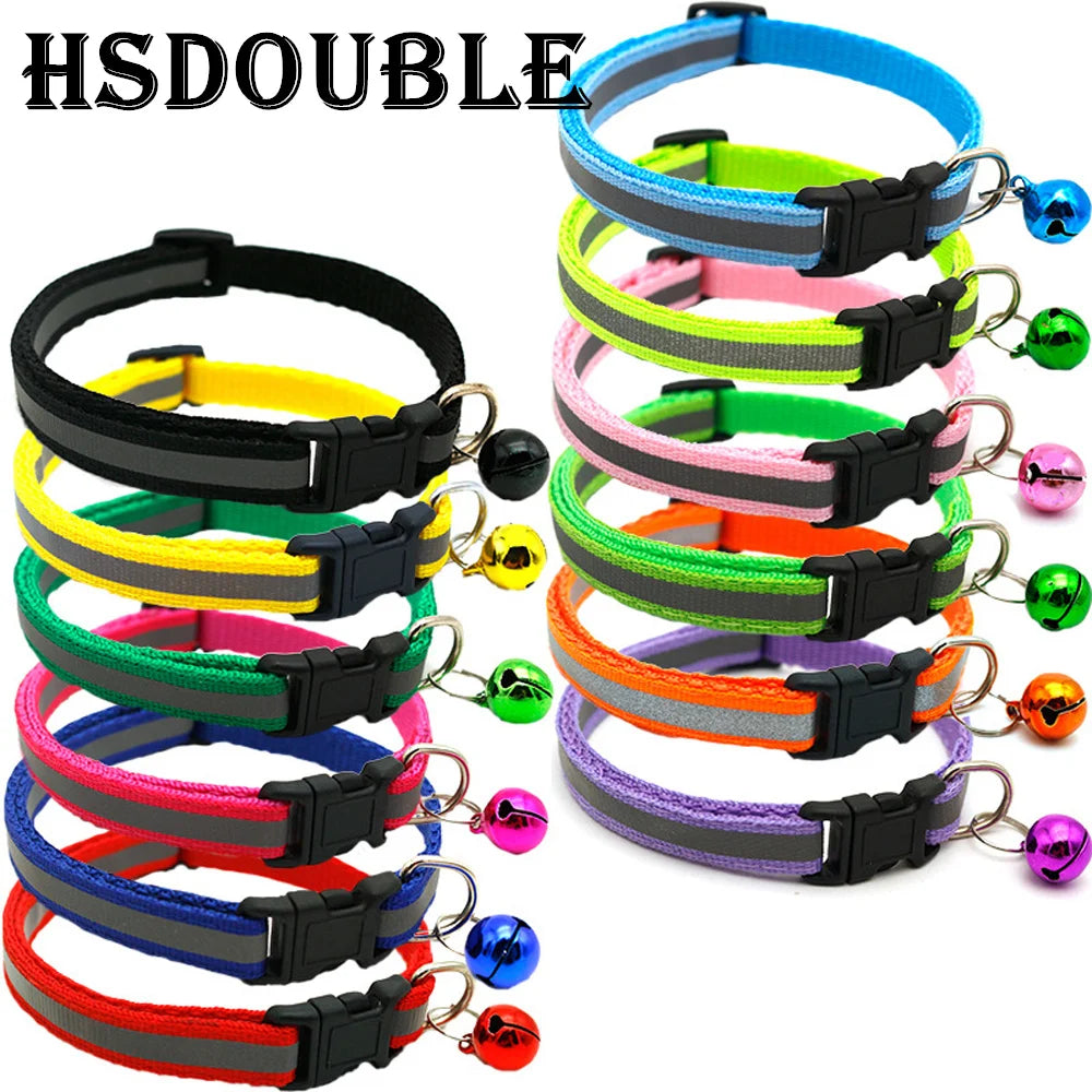 Reflective Dog & Cat Collars with Bells