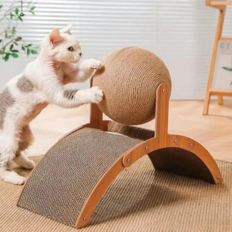 Wooden Cat Scratching Ball Toy