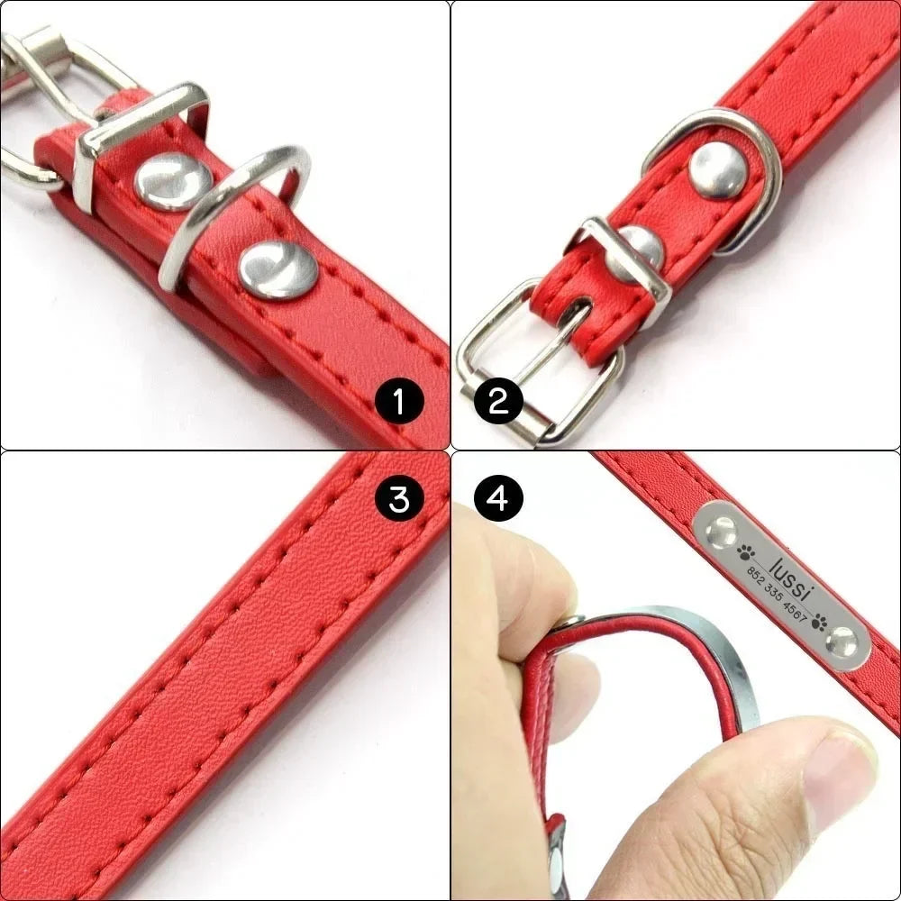 Personalized PU Leather Dog Collar