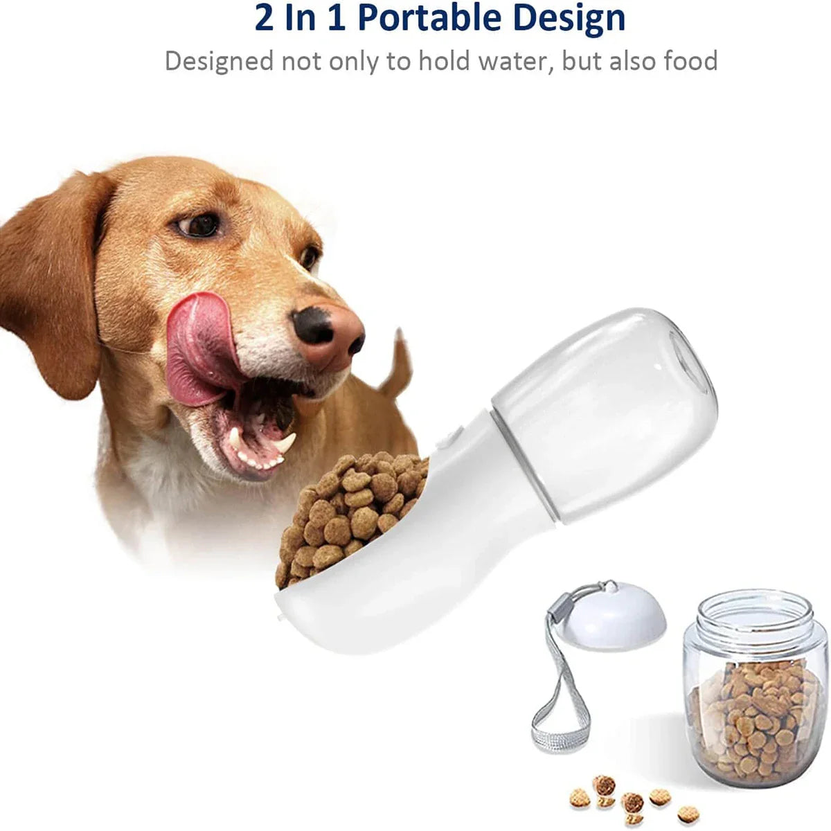 Dog Water Bottle with Food Container