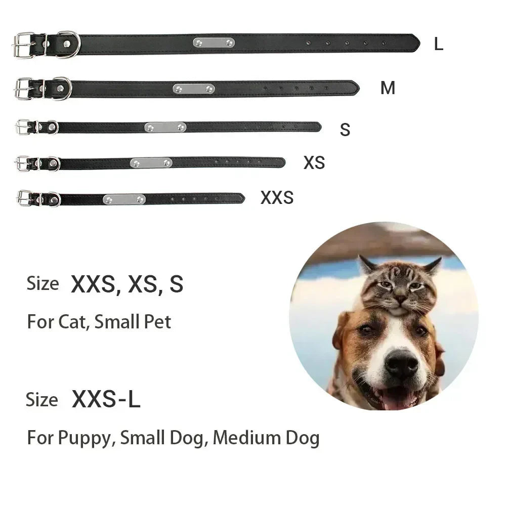 Personalized PU Leather Dog Collar