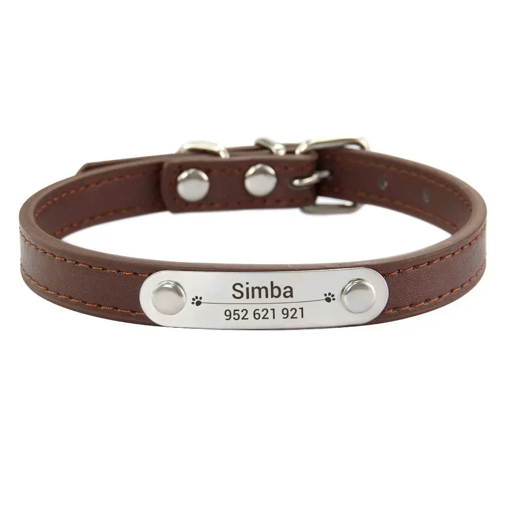 Personalized PU Leather Dog Collar