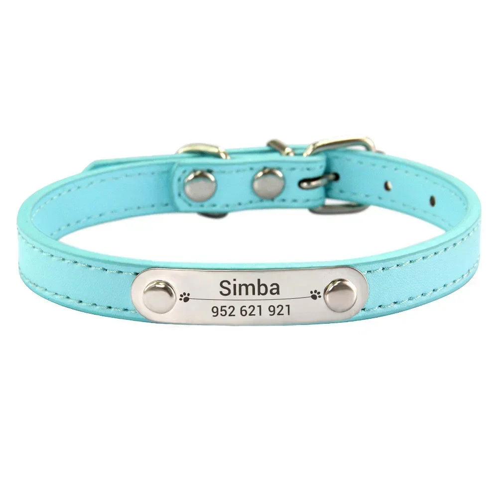 Personalized PU Leather Dog Collar