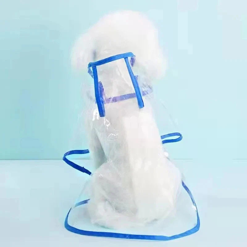 Transparent Hooded Dog Raincoat