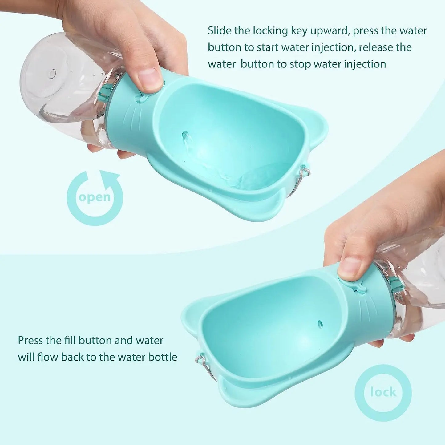 Dog Water Bottle with Food Container