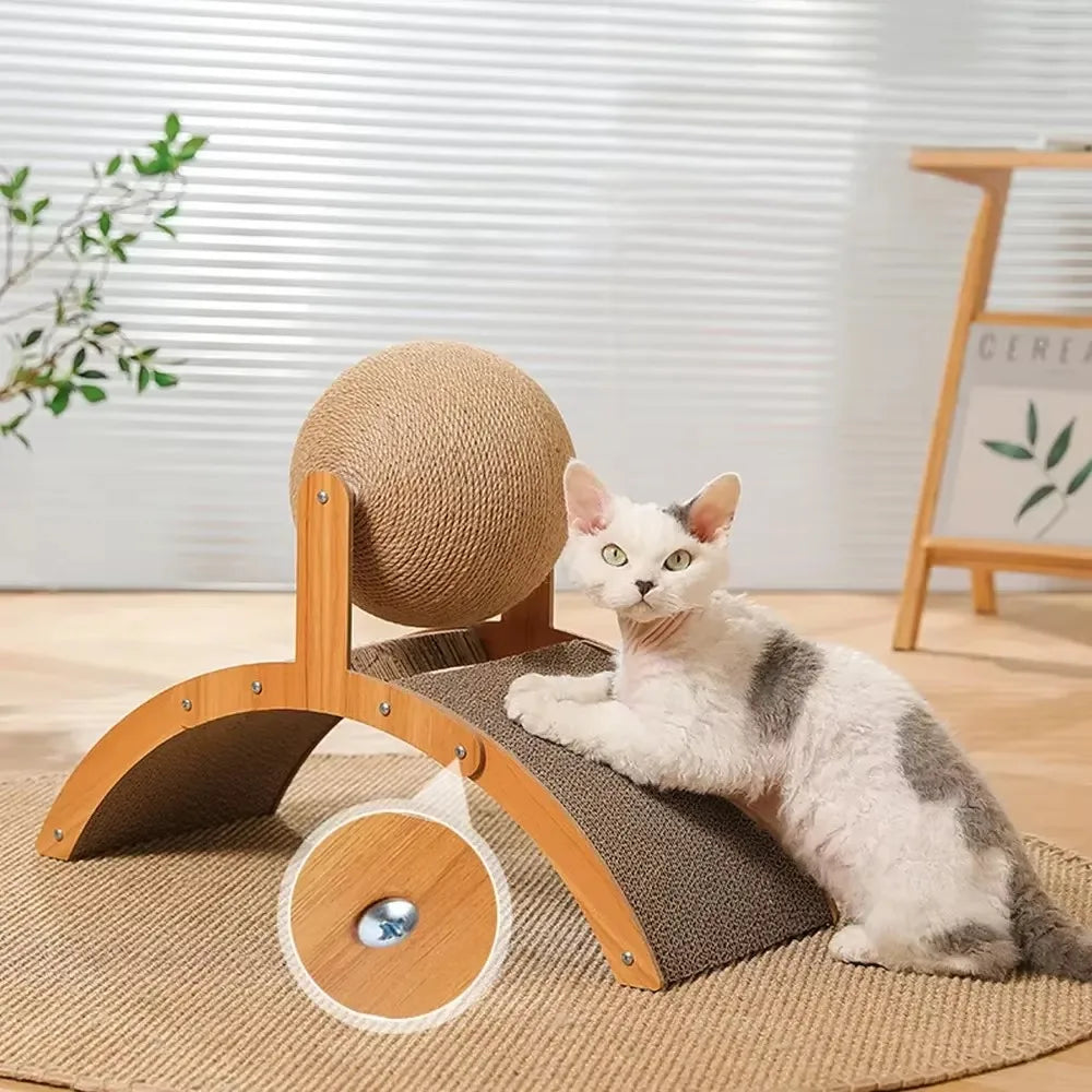 Wooden Cat Scratching Ball Toy
