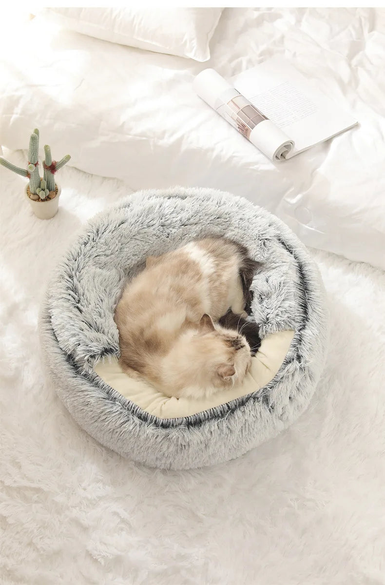Plush Winter Cat Pet Bed