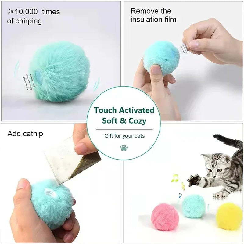 Plush Electric Catnip Toy Ball