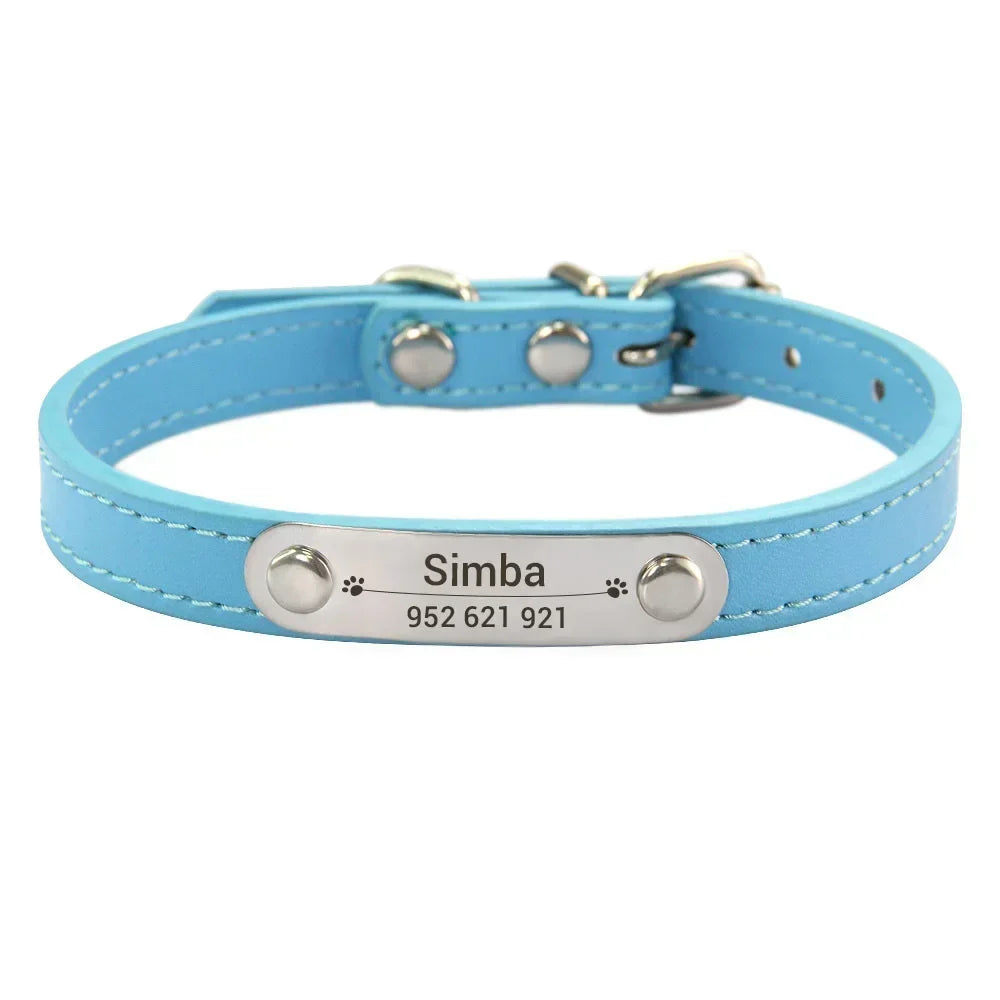 Personalized PU Leather Dog Collar
