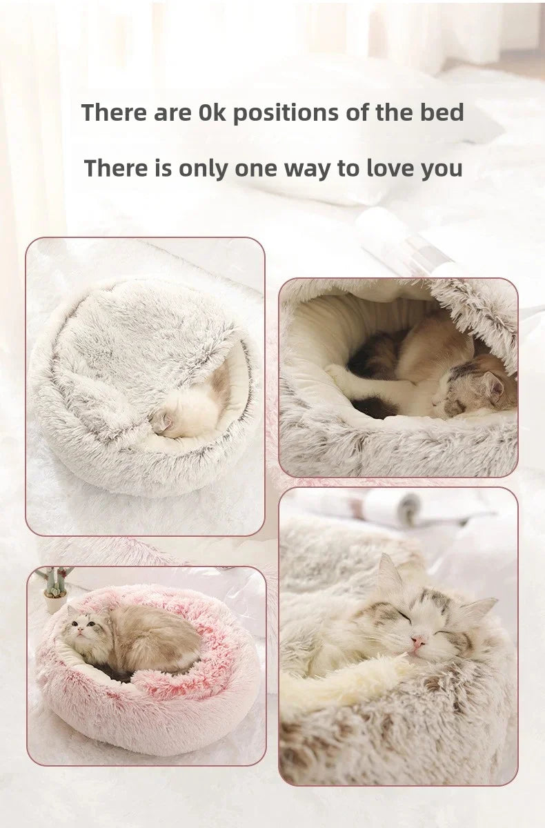 Plush Winter Cat Pet Bed