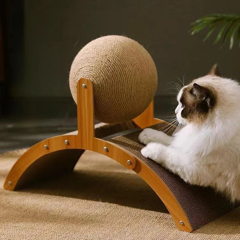 Wooden Cat Scratching Ball Toy