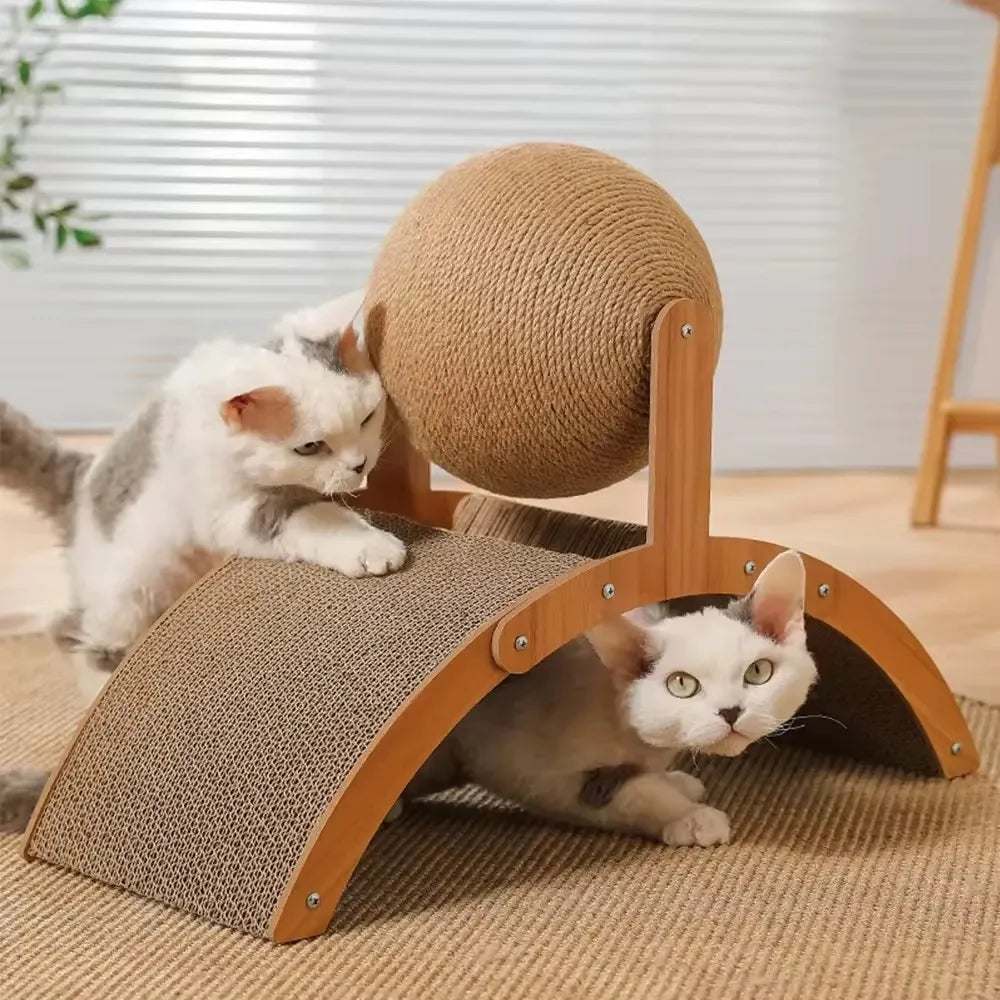 Wooden Cat Scratching Ball Toy