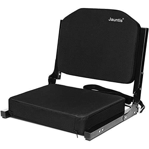 Jauntis Stadium Seating for Bleachers, Bleacher Seats with Ultra Padded Comfy Foam Backs and Cushion, Wide Portable Stadium Chairs with Back Support and Shoulder Strap