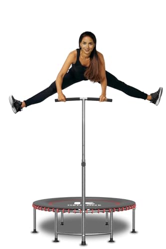 KENSONE 40" Rebounder Trampoline for Adults with Bungee, 450LBS Quiet Mini Exercise Trampoline with Adjustable T-Shaped Foam Handle Bar, Fitness Trampoline for Indoor/Garden/Gym Workout