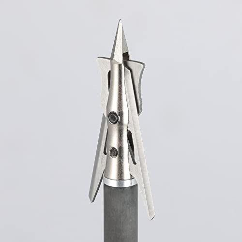 KEAUP 100 Grain Mechanical Broadhead 6 Pack, 2 Blade Broadhead, Hunting Broadhead, 2" Cutting Archery Broadhead Reusable for Compound Bow Hunting (100 Grain)