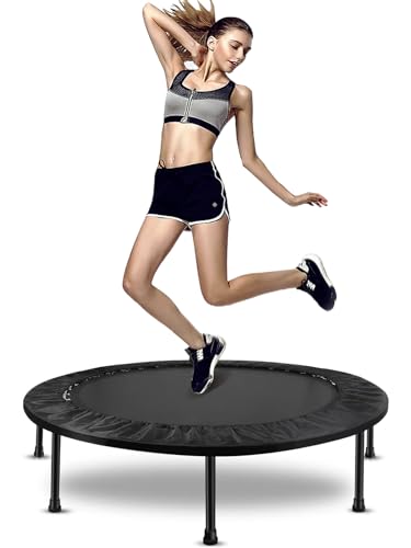 Trampoline, Portable Foldable Trampoline in-Home Mini Rebounder, Exercise Trampoline for Adults, 40" Max Load 330lbs (Black)