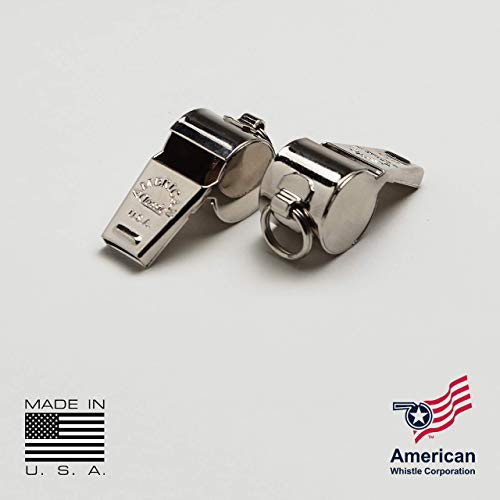American Whistle Corporation American Classic Whistle - 126 db Solid Brass Whistle with Lanyards and Safe-T-Tip - Made in America (Black)