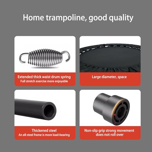 Trampoline, Portable Foldable Trampoline in-Home Mini Rebounder, Exercise Trampoline for Adults, 40" Max Load 330lbs (Black)
