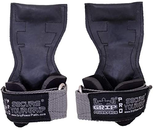 Lifting Grips PRO Weight Gloves Best Heavy Duty Straps Alternative to Power Hooks Deadlifts Adjustable Neoprene Padded Wrist Wrap (GrStRb, Large 7.50"-8.50" Wrist Size)