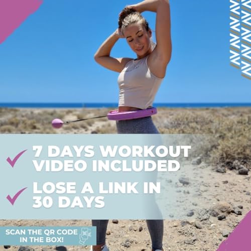 Swiss Activa+ S2 XXL Smart Hula Hoop Adult - Up to 47in for Plus Size XXL - Won't Fall Off - Weight Loss Hoop for Women - Smart Fitness Hula Hoop with Weight