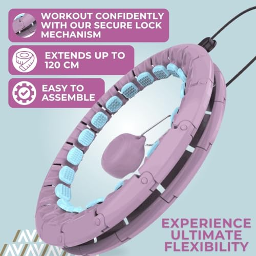 Swiss Activa+ S2 XXL Smart Hula Hoop Adult - Up to 47in for Plus Size XXL - Won't Fall Off - Weight Loss Hoop for Women - Smart Fitness Hula Hoop with Weight