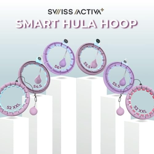 Swiss Activa+ S2 XXL Smart Hula Hoop Adult - Up to 47in for Plus Size XXL - Won't Fall Off - Weight Loss Hoop for Women - Smart Fitness Hula Hoop with Weight