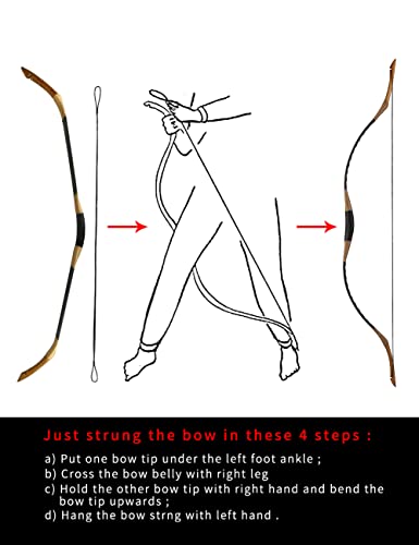 Hungarian Style Handmade Longbow Flagella Recurve Horsebow Archery 30LB