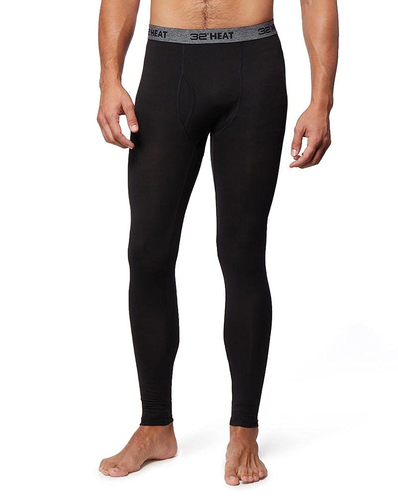 32 Degrees Heat Mens Performance Thermal Lightweight Baselayer Legging Pant, Black, Small