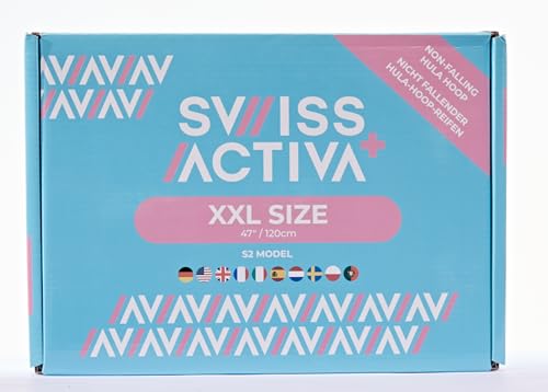 Swiss Activa+ S2 XXL Smart Hula Hoop Adult - Up to 47in for Plus Size XXL - Won't Fall Off - Weight Loss Hoop for Women - Smart Fitness Hula Hoop with Weight