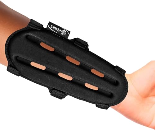 KESHES Archery Arm Guard - Adjustable Forearm Wrist Protector for Bow Hunting Accessories - 3" x 8" One Size Fits Youth & Adults, Right & Left Handed - Durable & Lightweight for Archery