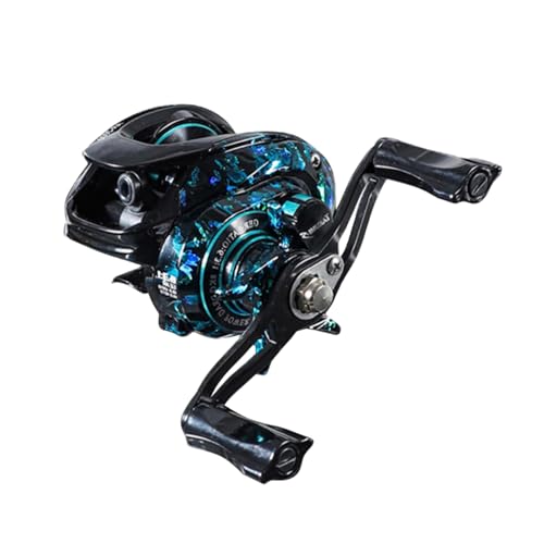 Lacusmall Baitcasting Fishing Reel, 7.4oz Ultralight Baitcaster with Magnet Braking System, Fishing Alarm System, 17.6 LB Max Drag(C: Left-6.3:1Blue)